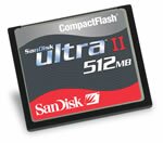 Карта памяти SanDisk 512 Mb CF Ultra II